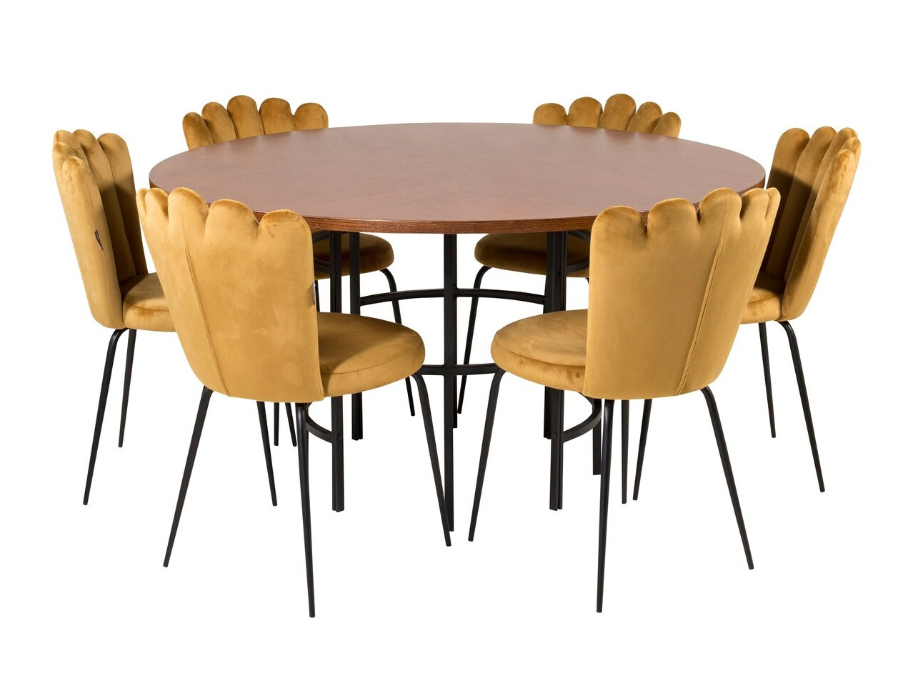 Salle à manger complète Dallas 315 (Jaune + Noir)