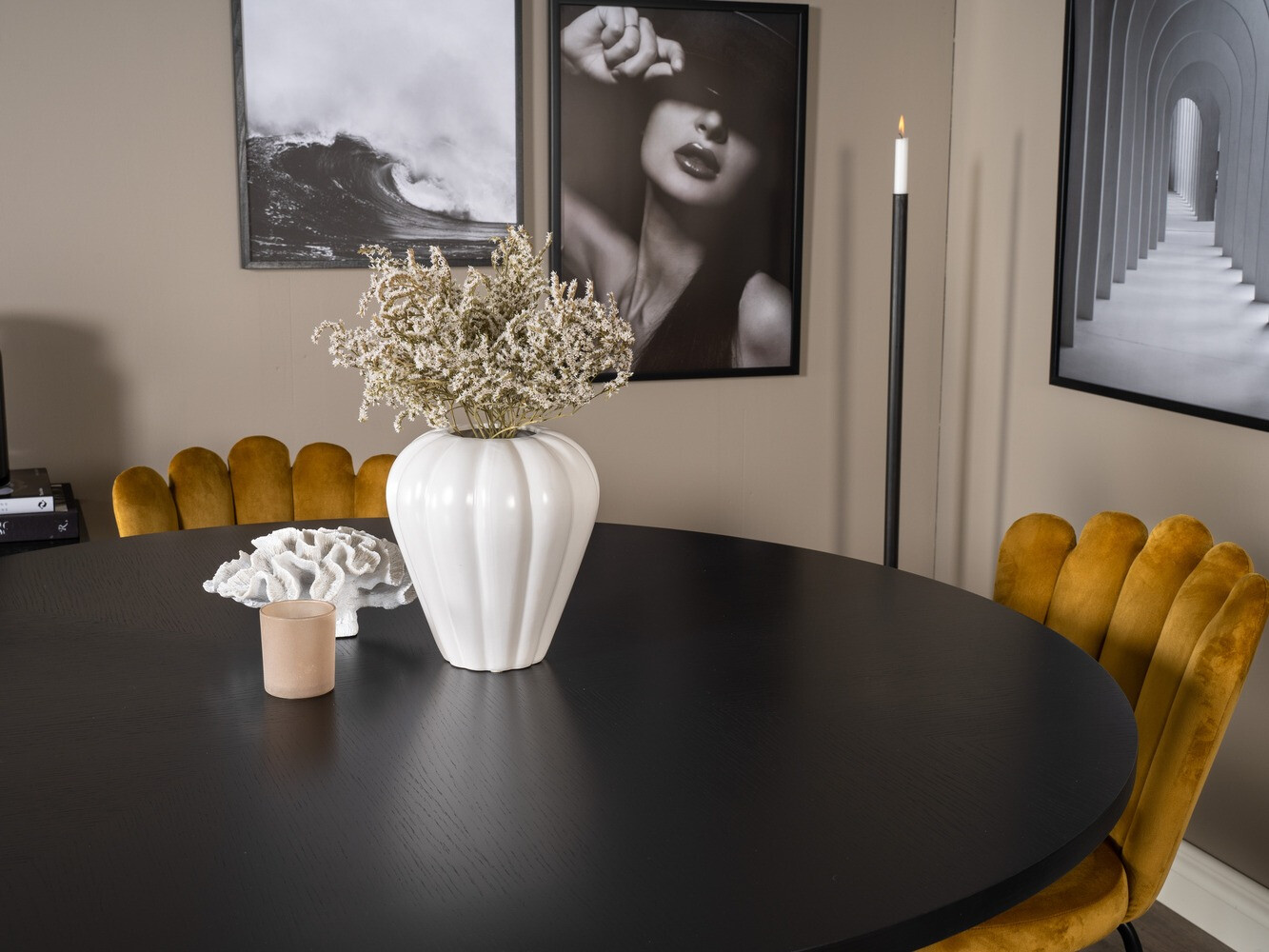 Salle à manger complète Dallas 316 (Jaune + Noir)