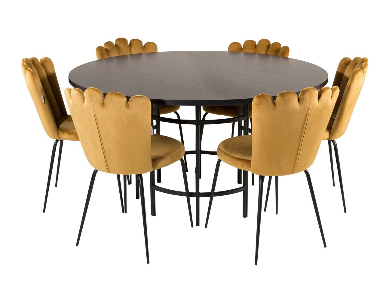 Salle à manger complète Dallas 317 (Jaune + Noir)