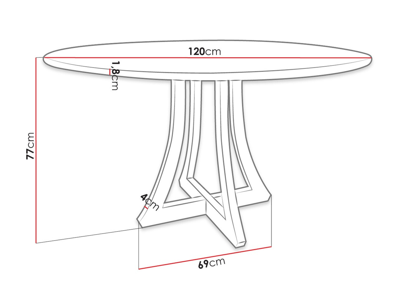 Table Racine 121 (Blanc brillant + Noir)