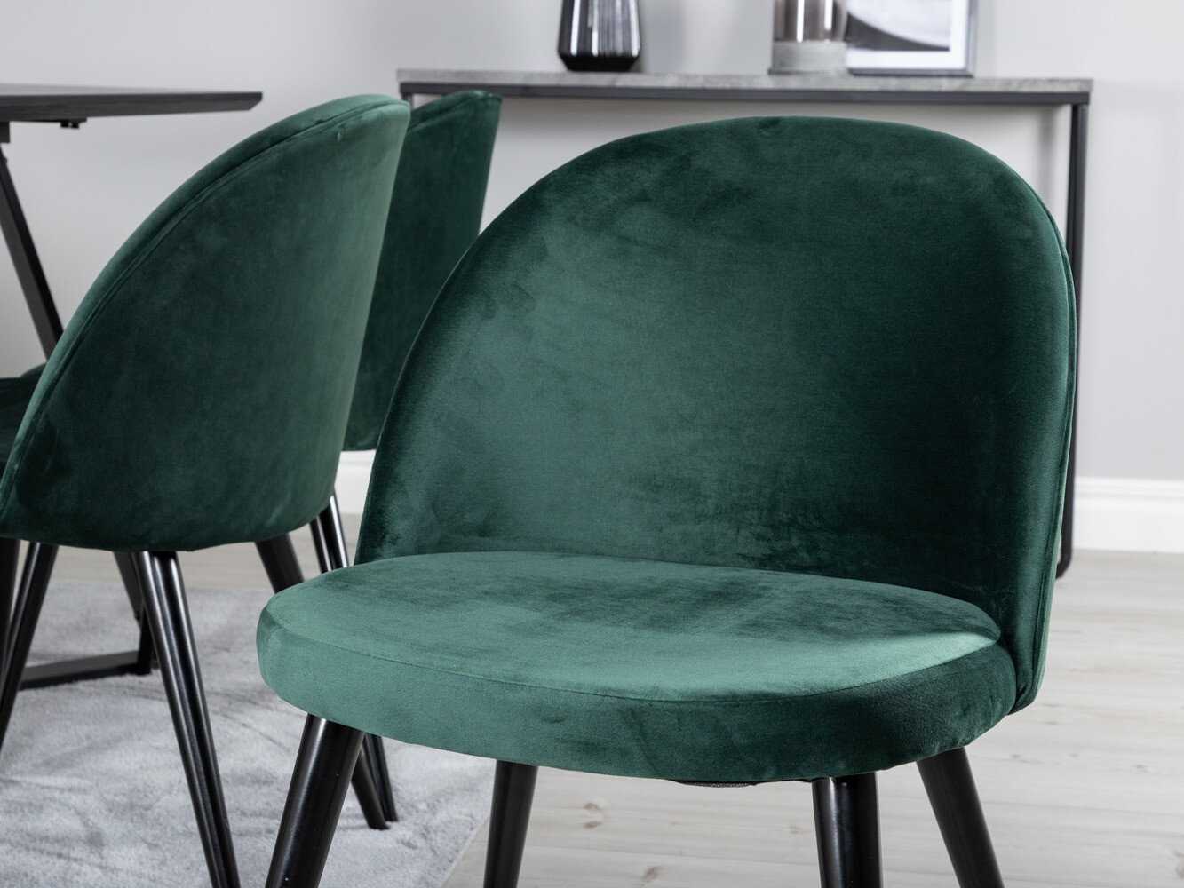 Salle à manger complète Dallas 360 (Vert + Noir)