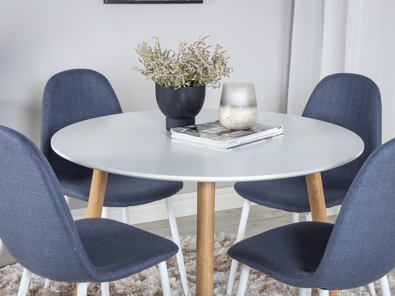 Salle à manger complète Dallas 291 (Bleu + Blanc)