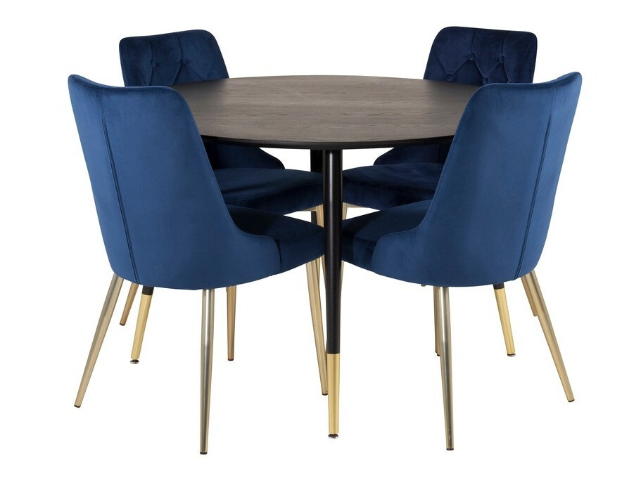 Salle à manger complète Dallas 1178 (Bleu + Doré)