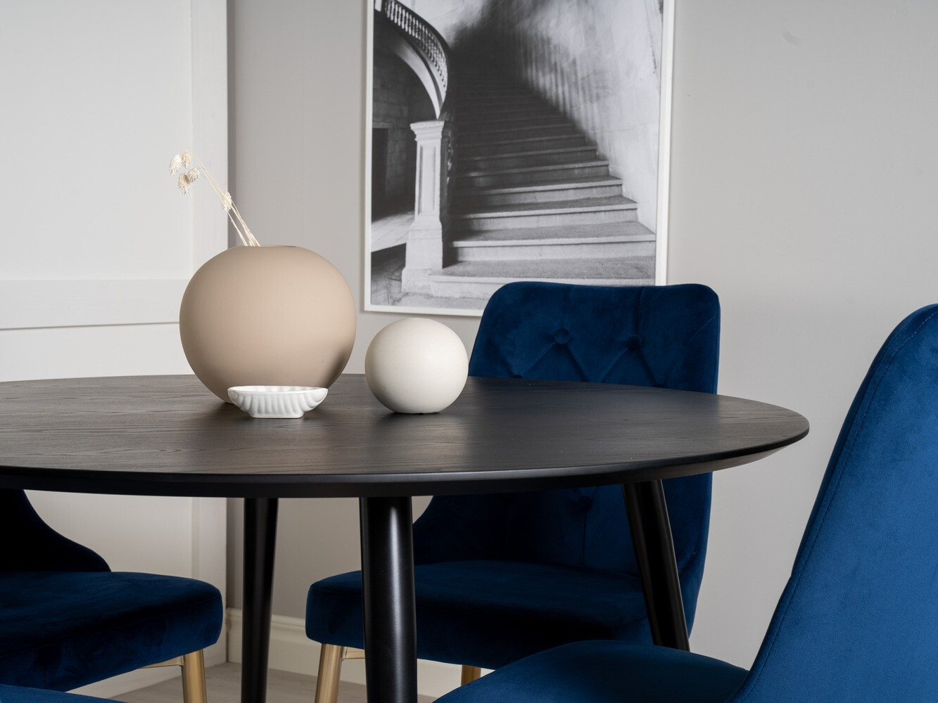 Salle à manger complète Dallas 1178 (Bleu + Doré)