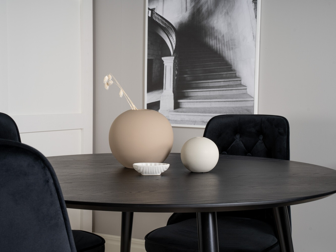 Salle à manger complète Dallas 1178 (Noir + Doré)