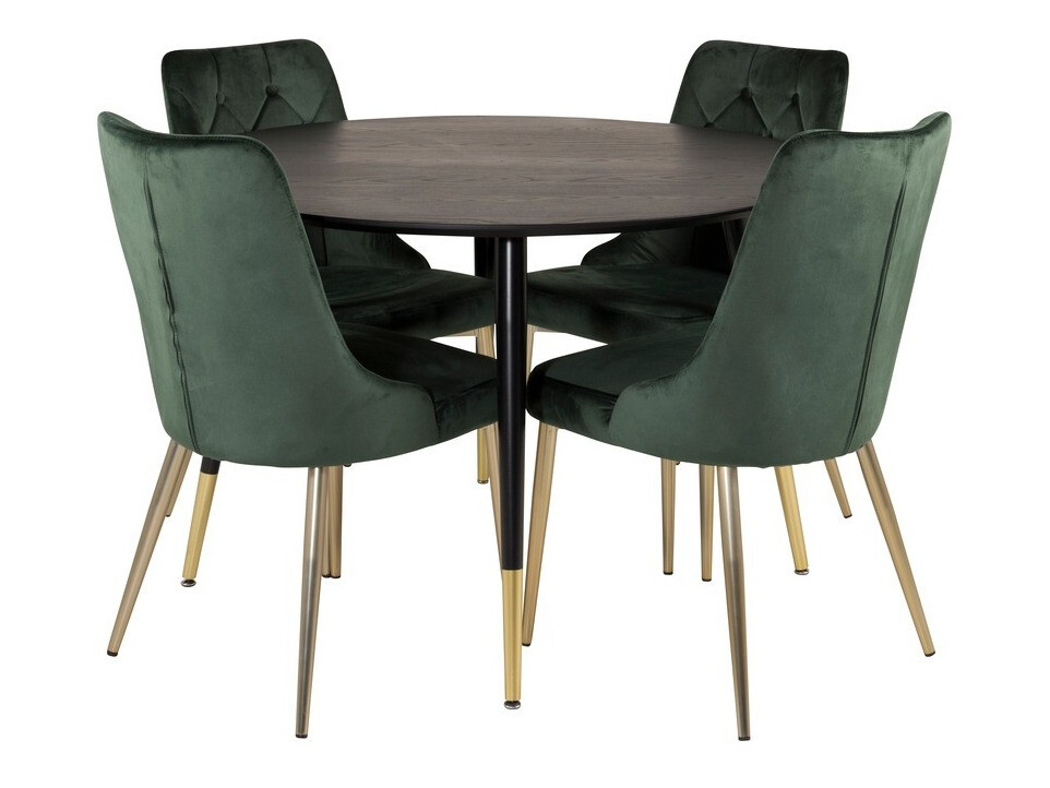Salle à manger complète Dallas 1178 (Vert + Doré)