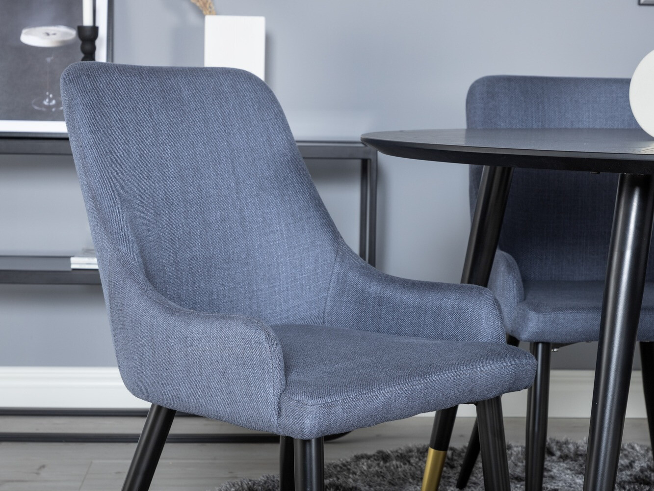 Salle à manger complète Dallas 1181 (Bleu + Noir)