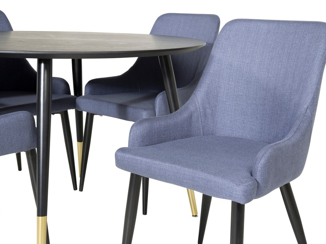 Salle à manger complète Dallas 1181 (Bleu + Noir)