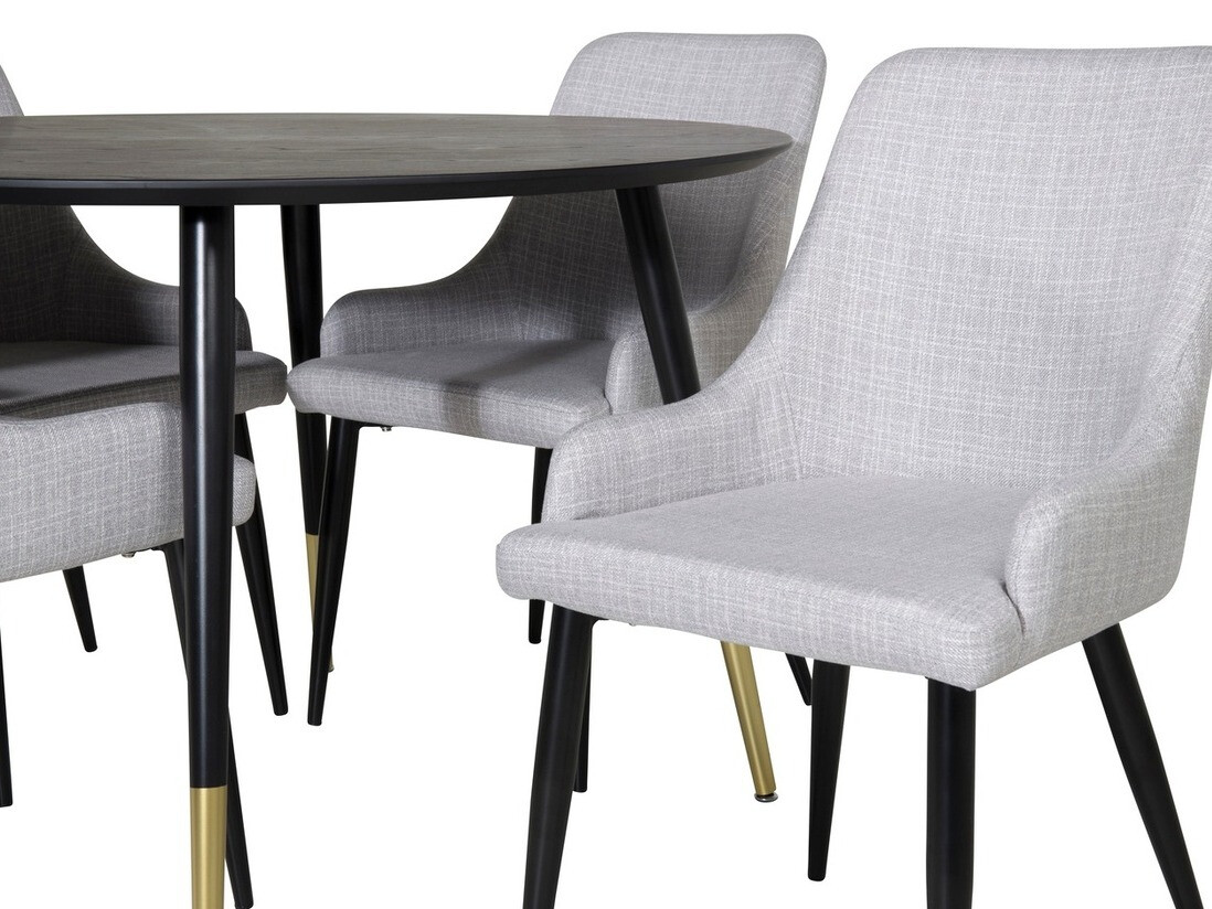Salle à manger complète Dallas 1181 (Gris + Noir)