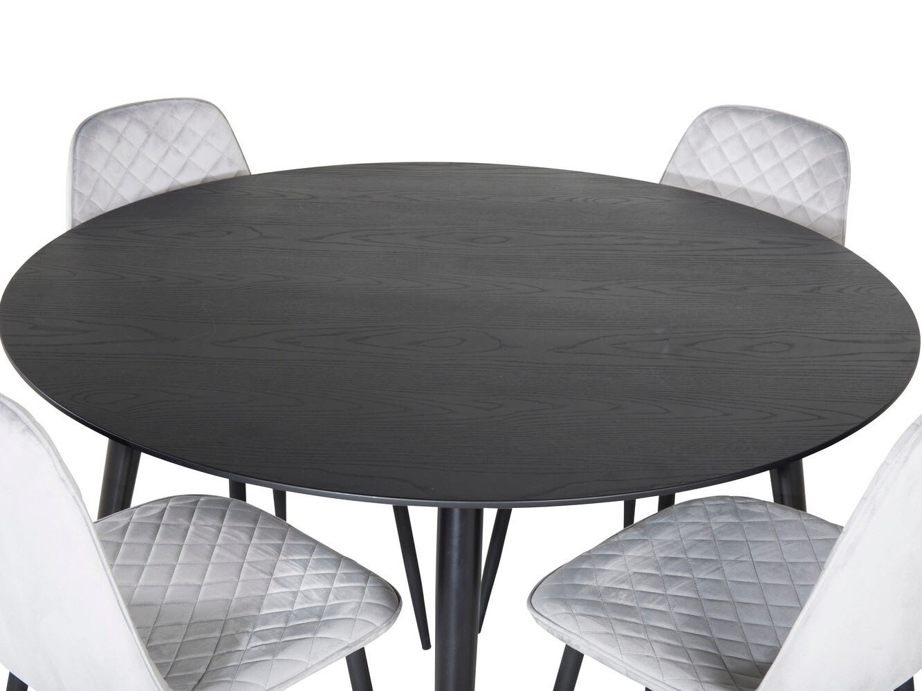 Salle à manger complète Dallas 1183 (Gris + Noir)