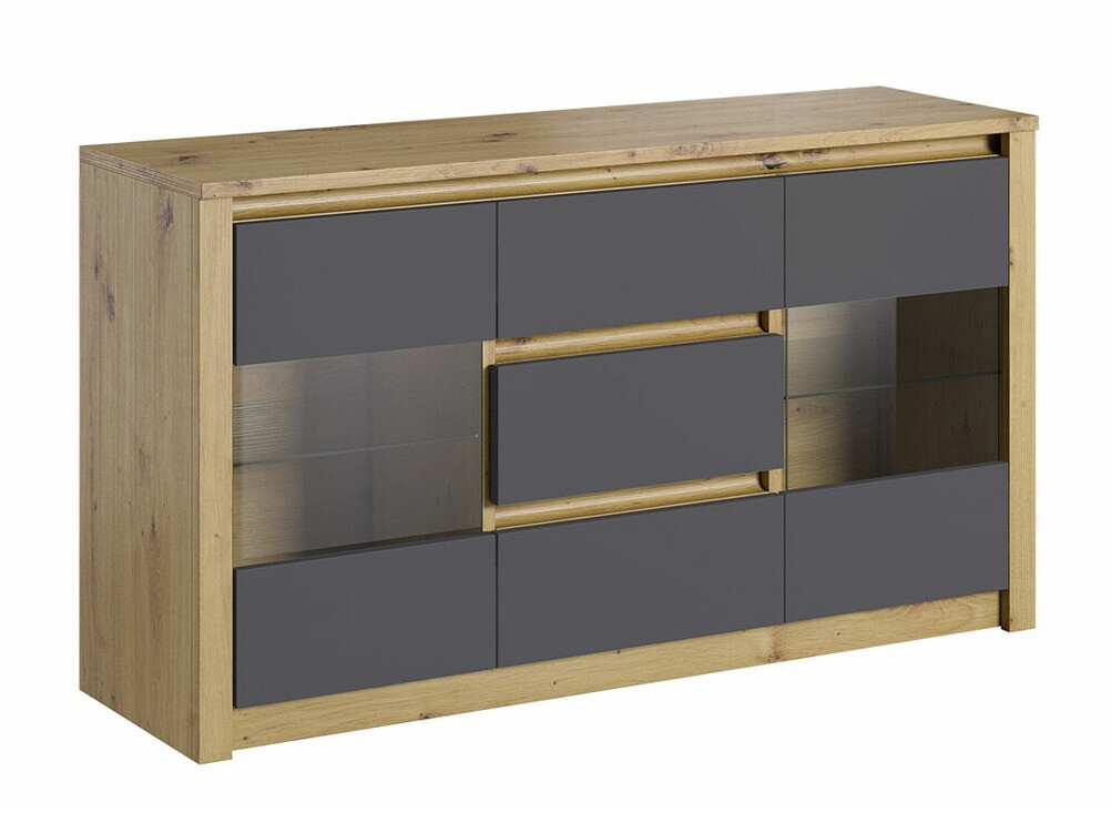 Commode Deldale 102 (Chêne Artisan + Gris)