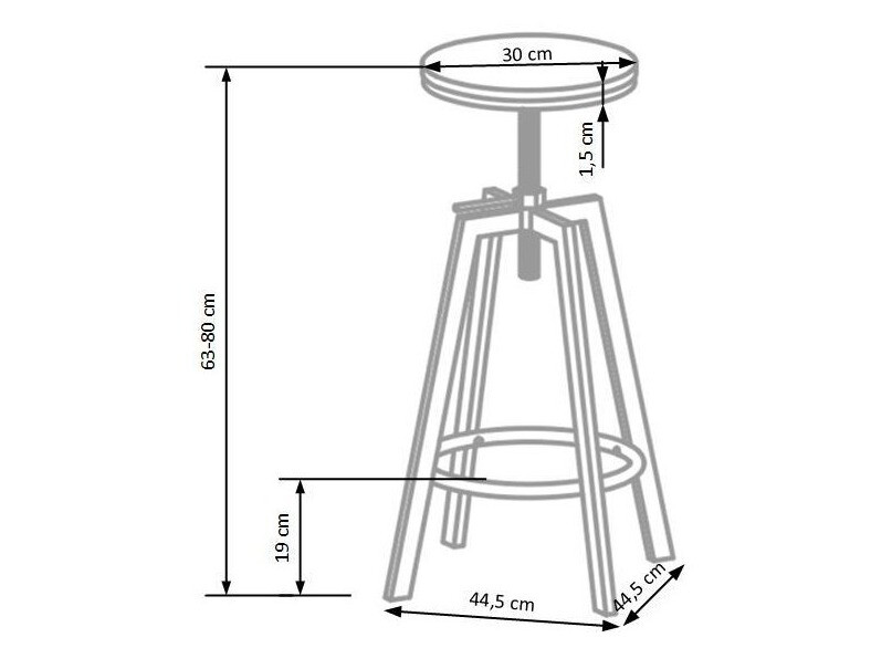 Chaise de bar mi-hauteur Houston 237