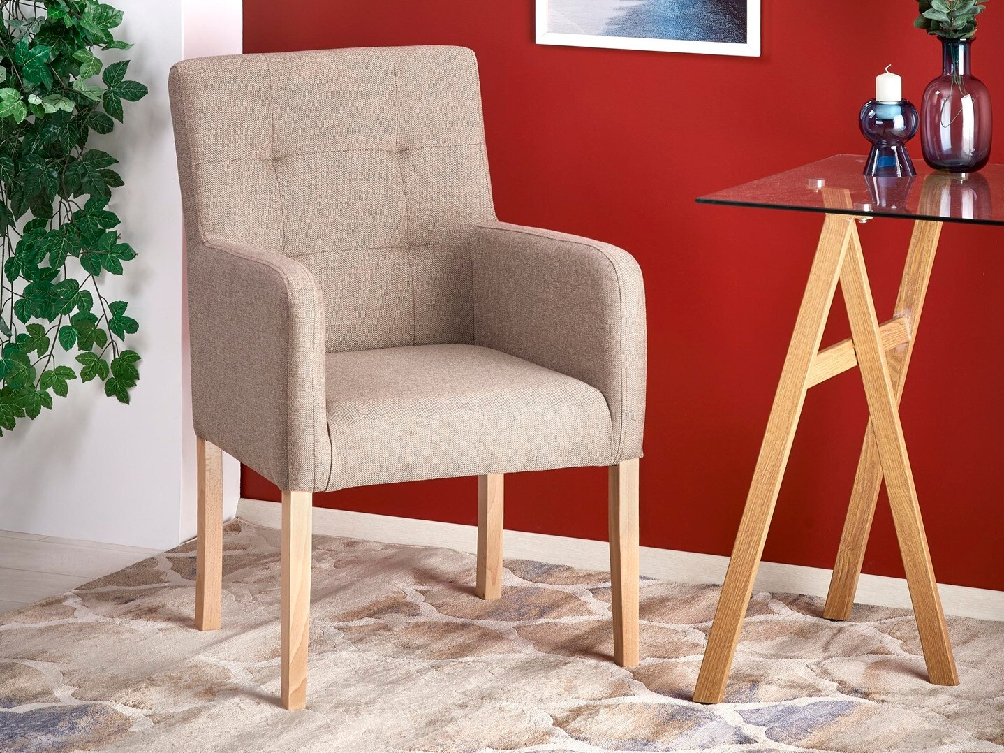 Fauteuil Houston 1056 (Chêne miel + Beige)