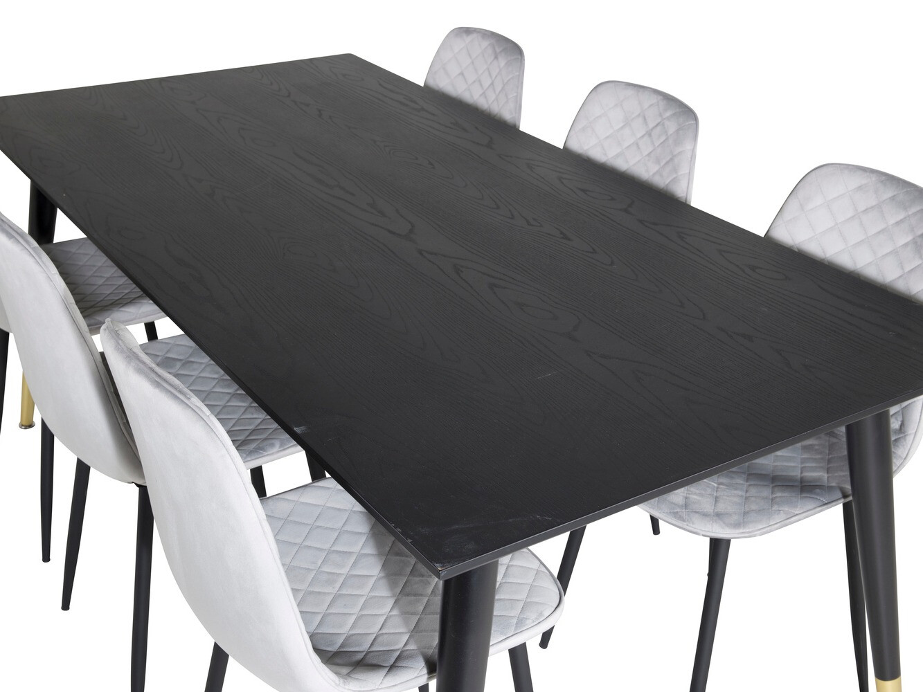 Salle à manger complète Dallas 1259 (Gris + Noir)