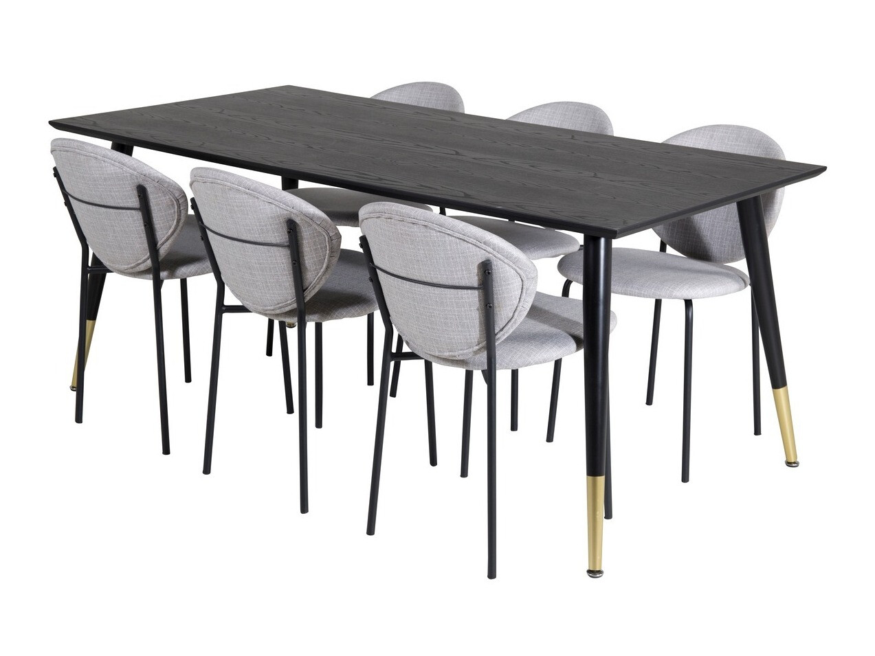 Salle à manger complète Dallas 1260 (Gris + Noir)