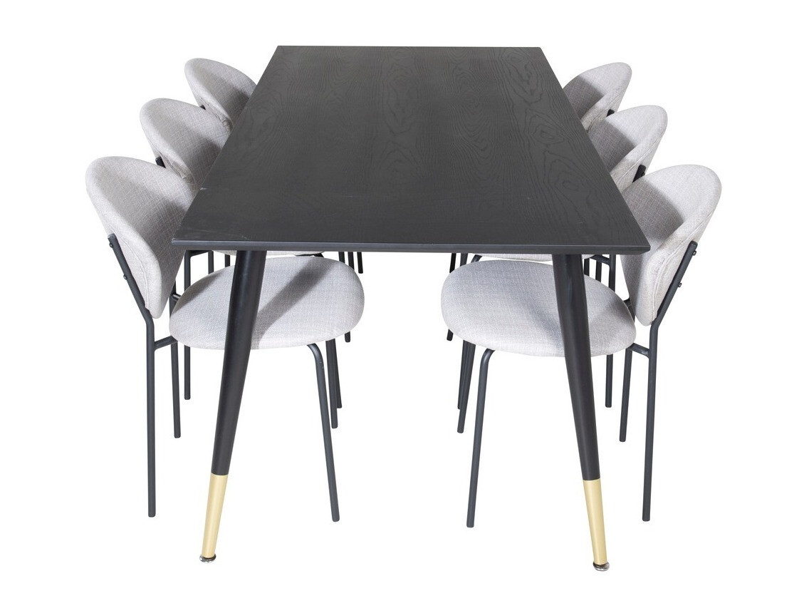 Salle à manger complète Dallas 1260 (Gris + Noir)