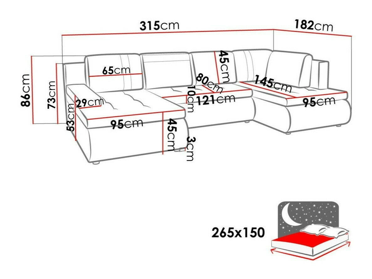 Canapé d'angle Temple 116