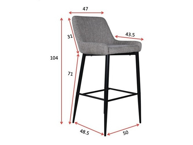 Chaise de bar Dallas 2647 (Beige + Noir)