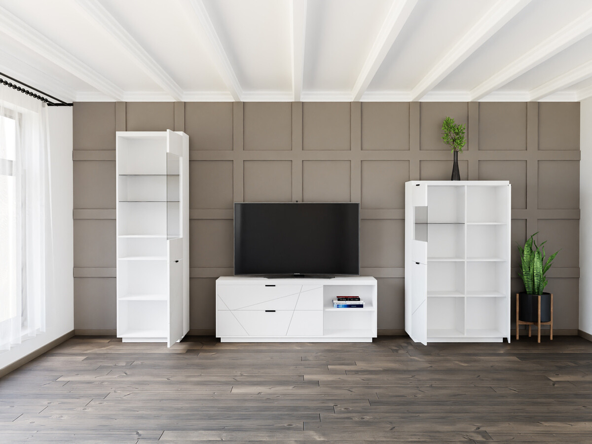 Ensemble de salon Fivale 112 (Blanc brillant + Blanc)