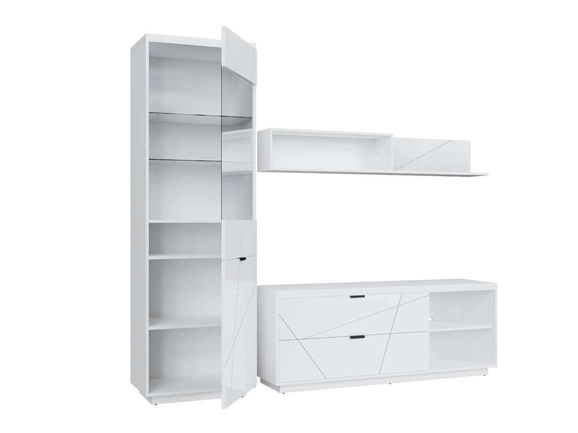 Ensemble de salon Fivale 113 (Blanc brillant + Blanc)