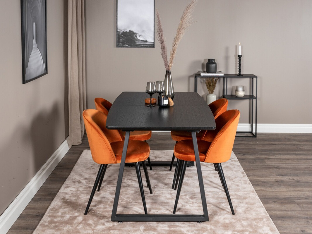 Chaise Dallas 136 (Orange + Noir)