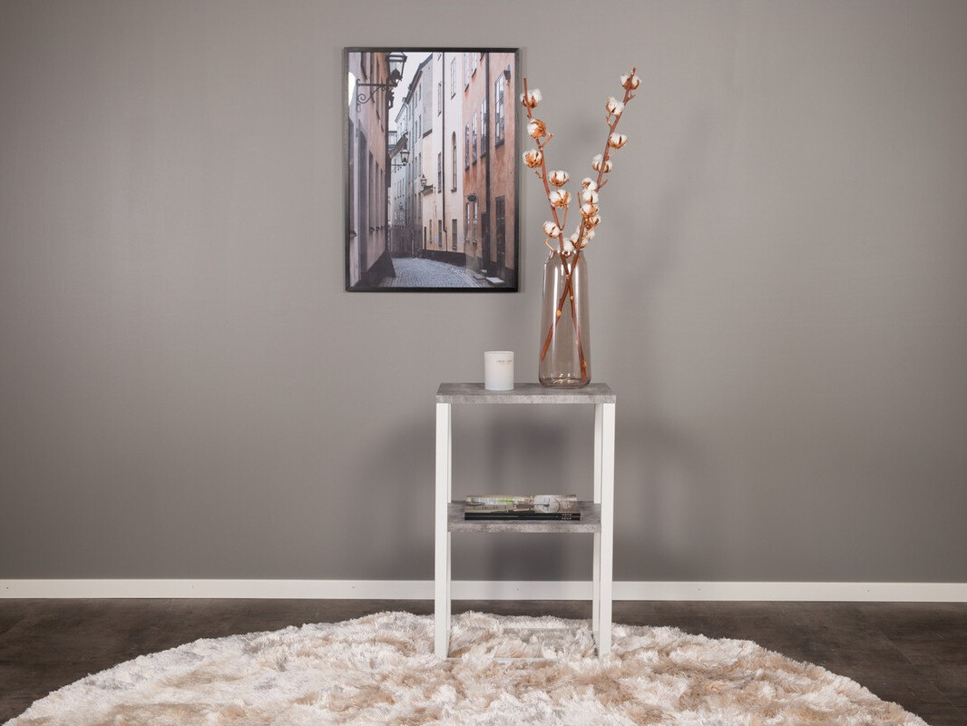 Table d'appoint Dallas 3219 (Blanc + Béton)