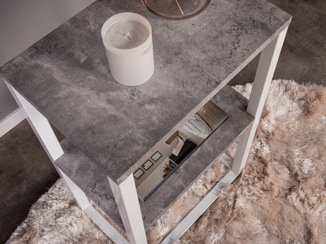 Table d'appoint Dallas 3219 (Blanc + Béton)