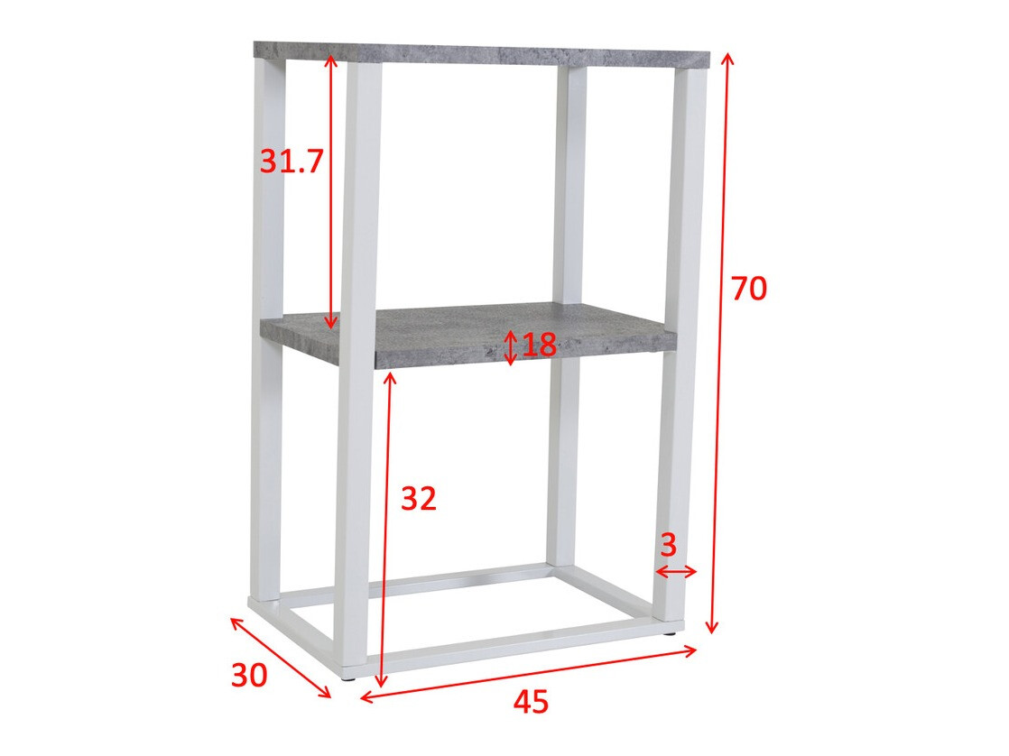 Table d'appoint Dallas 3219 (Blanc + Béton)