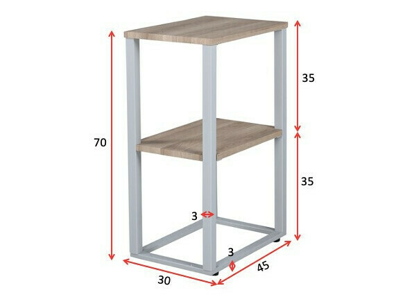 Table d'appoint Dallas 3219 (Gris + Brun clair)