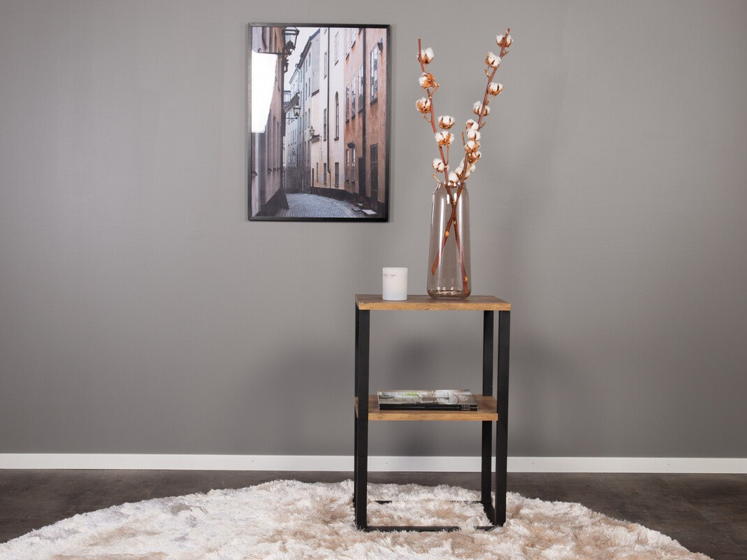 Table d'appoint Dallas 3219 (Noir + Teck)