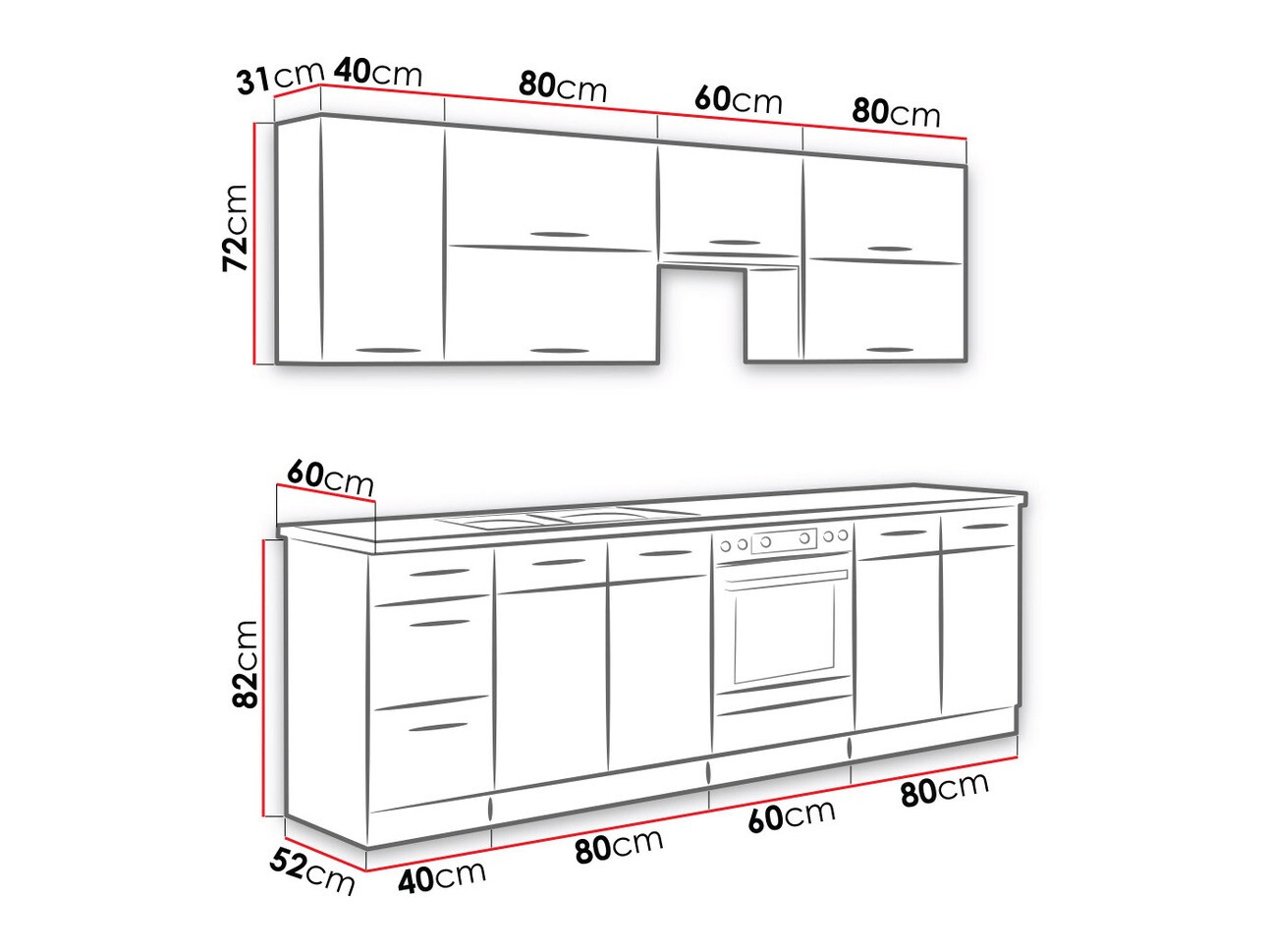 Cuisine complète modulaire Wood White 138