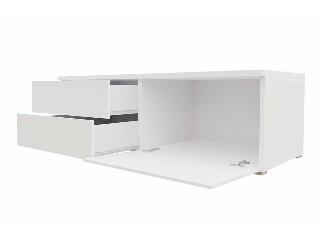 Meuble TV Hortus (Blanc + Noir brillant)
