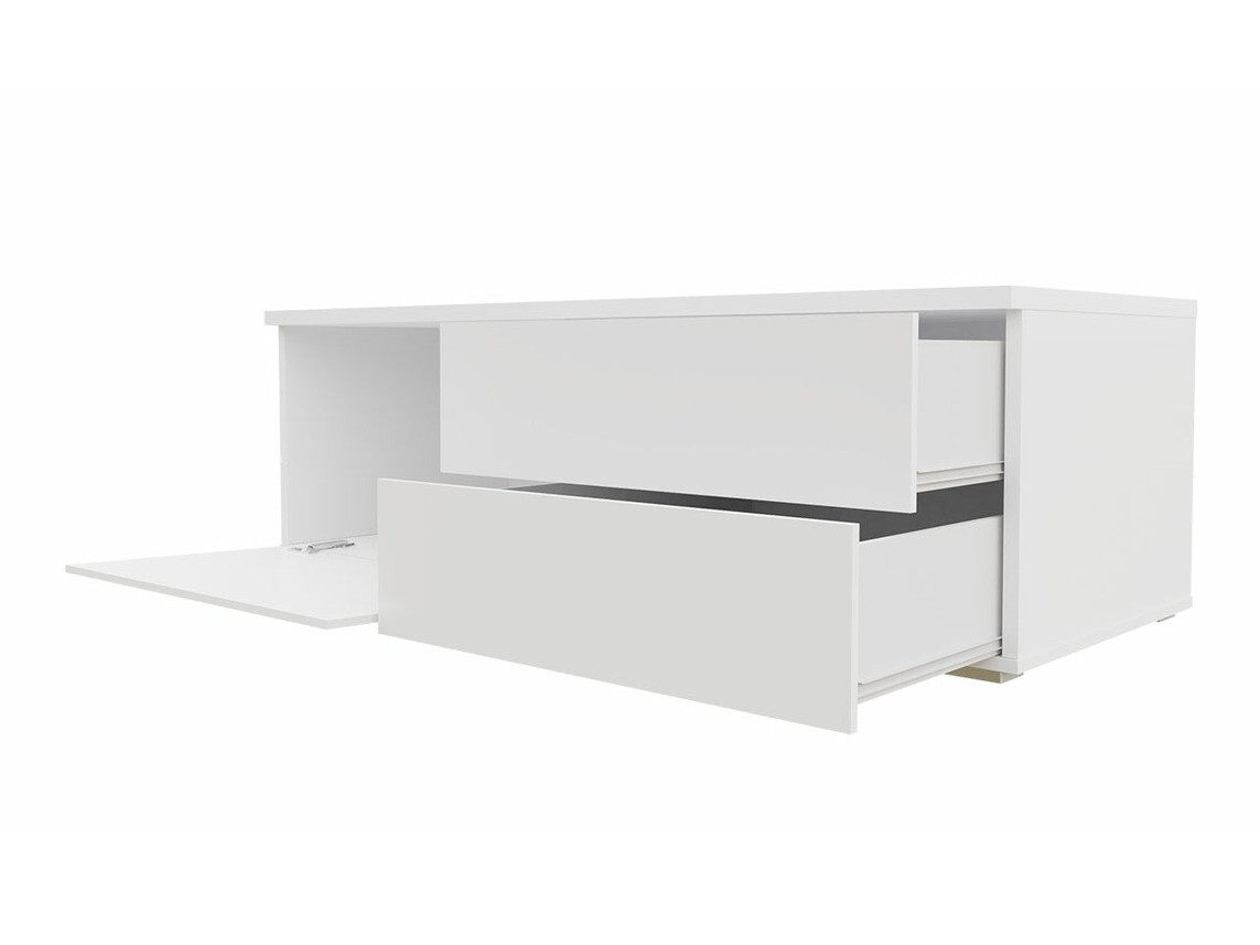 Meuble TV Hortus (Blanc + Noir brillant)