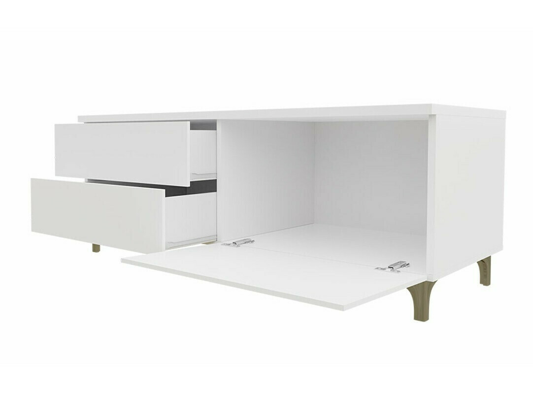 Meuble TV Hortus I (Blanc + Gris brillant)