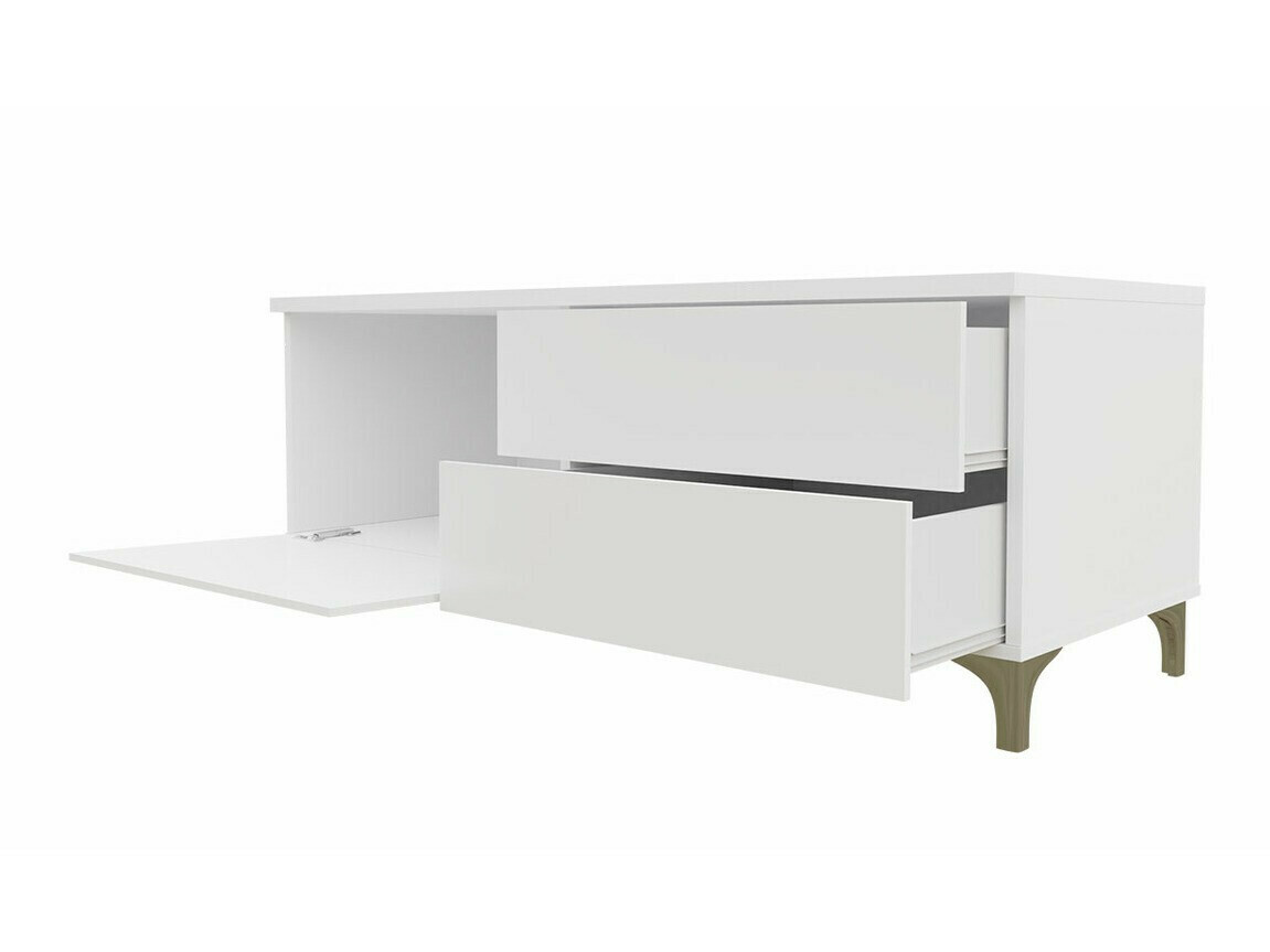 Meuble TV Hortus I (Blanc + Noir brillant)