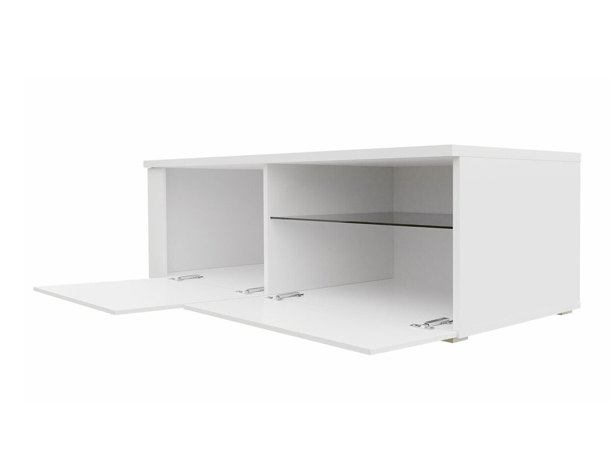 Meuble TV Nashville 127 (Blanc + Blanc brillant)