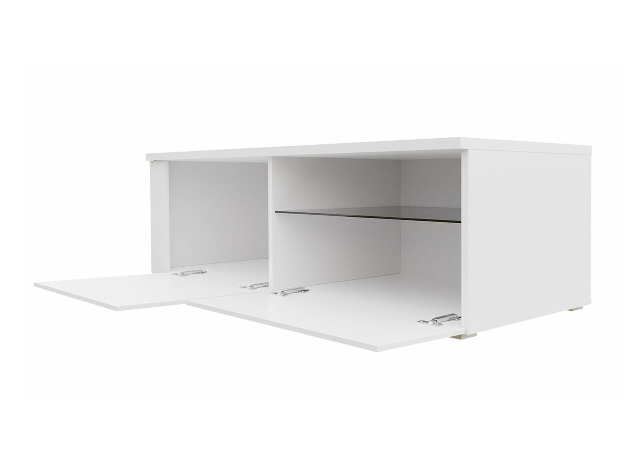 Meuble TV Nashville 127 (Blanc + Noir brillant)