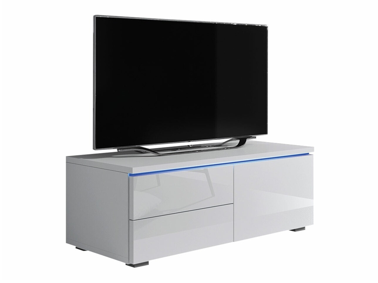 Meuble TV Uva VI (Blanc + Blanc brillant)