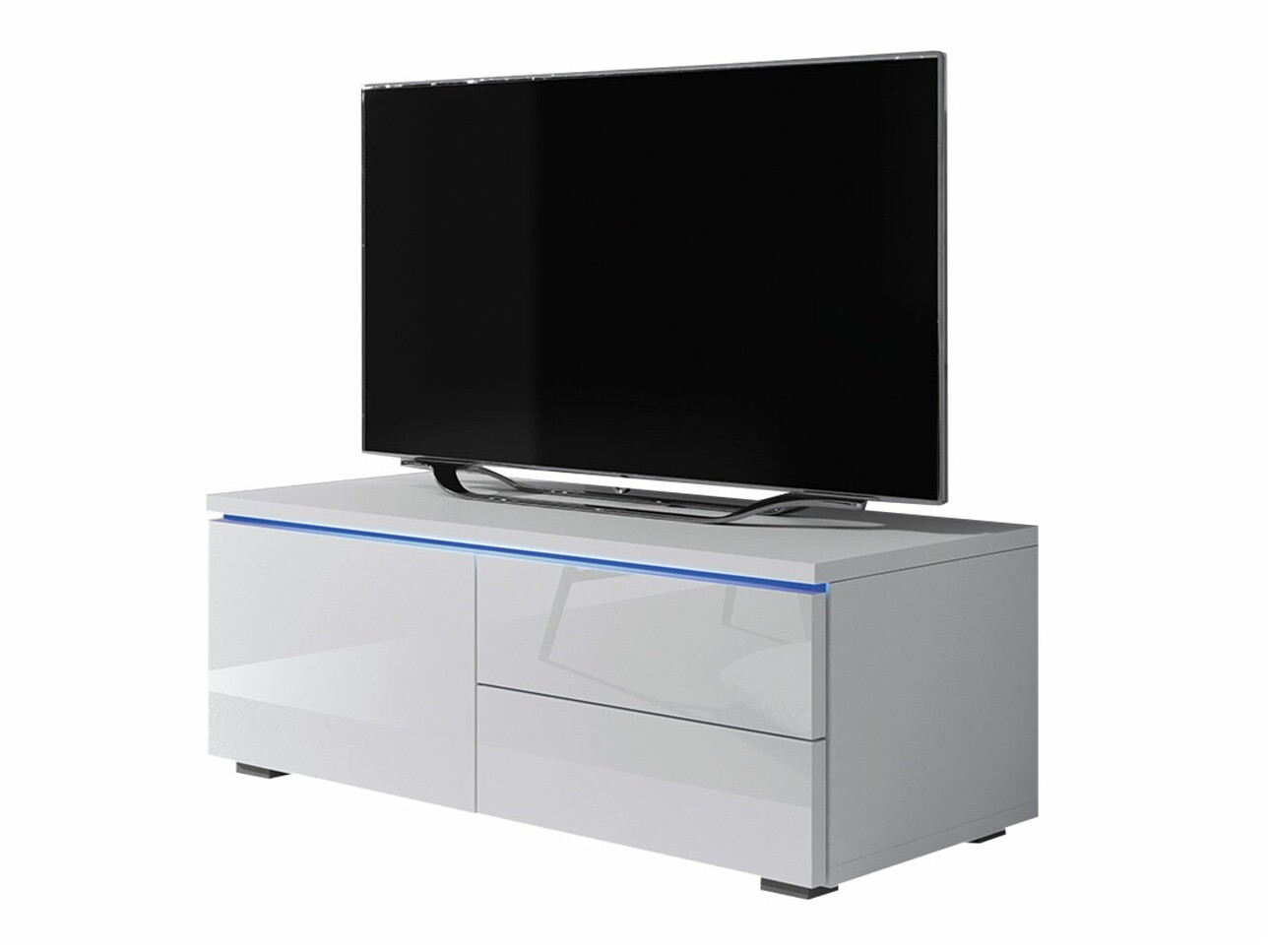 Meuble TV Uva VI (Blanc + Blanc brillant)