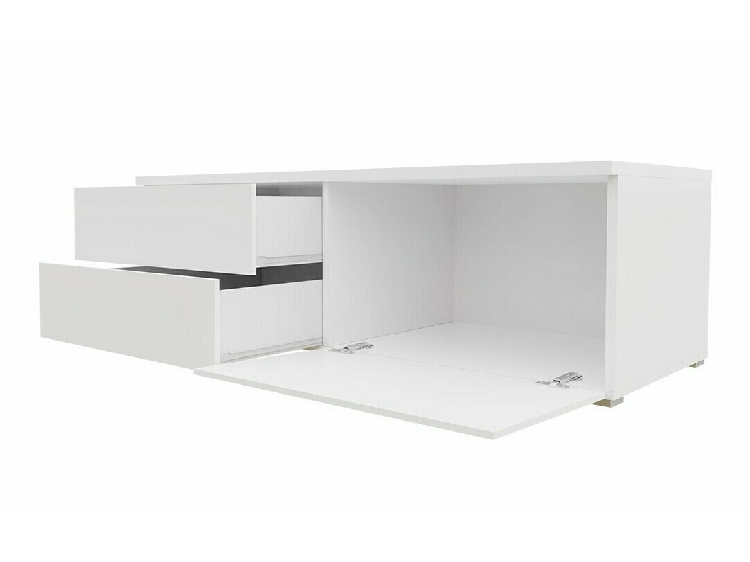 Meuble TV Uva VI (Blanc + Gris brillant)