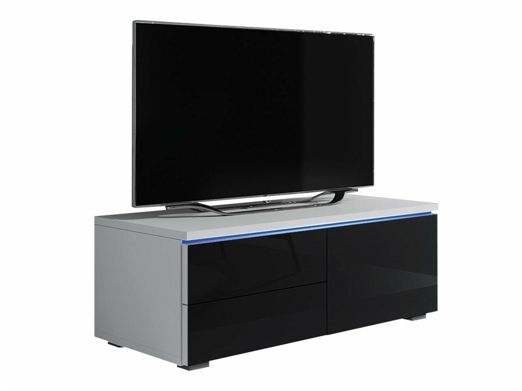 Meuble TV Uva VI (Blanc + Noir brillant)