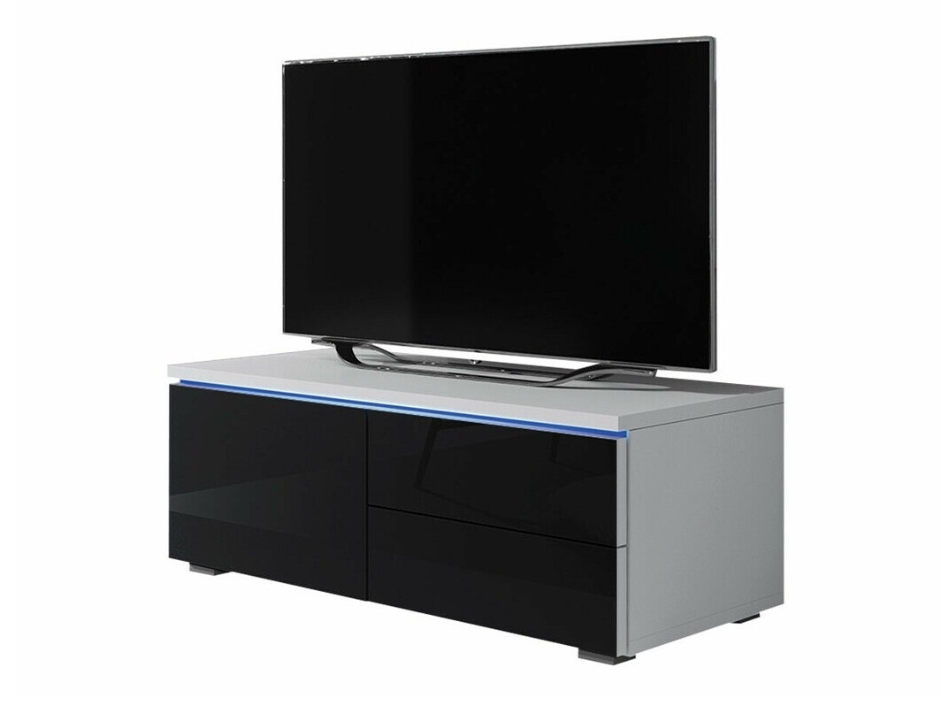 Meuble TV Uva VI (Blanc + Noir brillant)