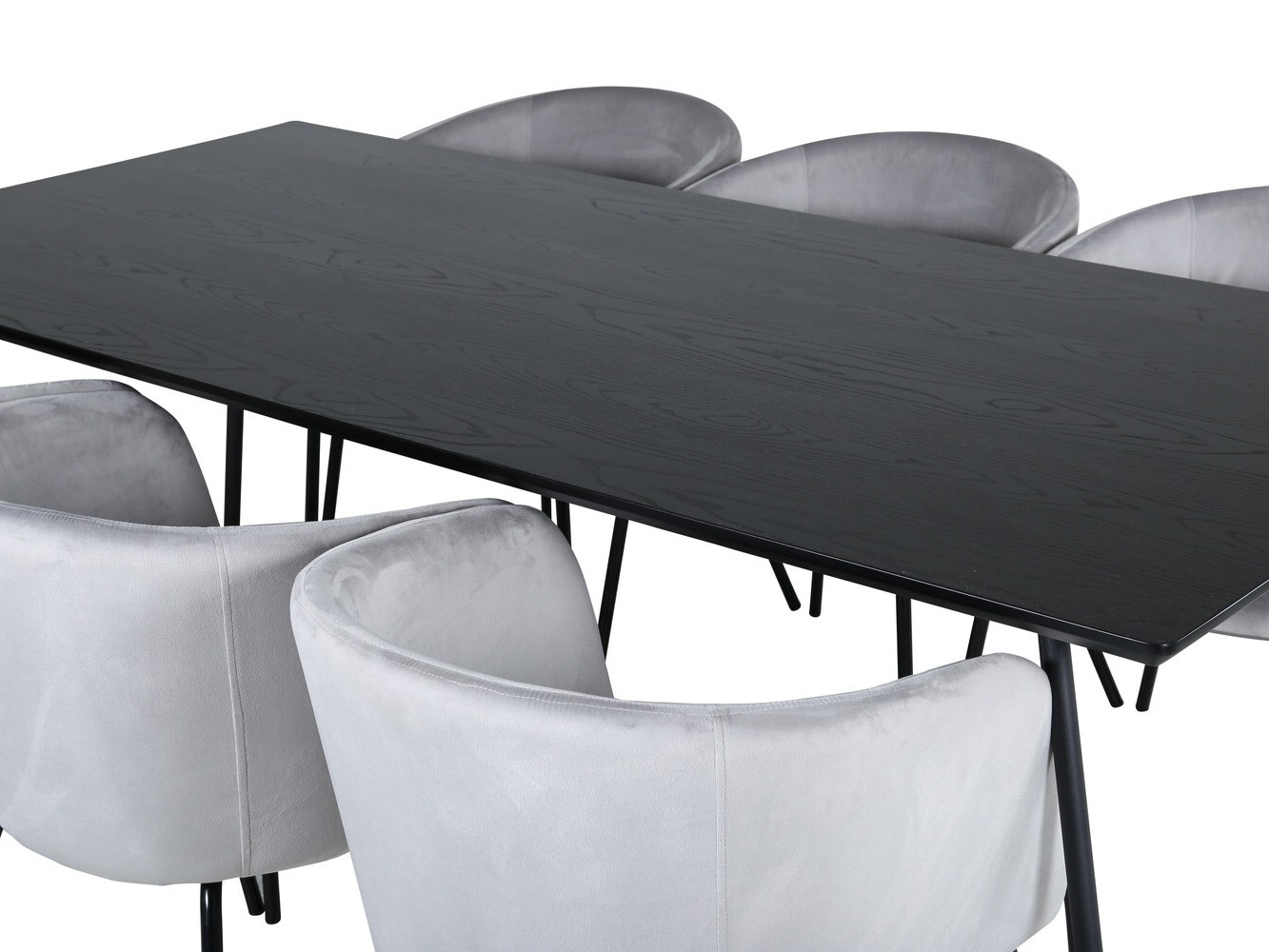 Salle à manger complète Dallas 2569 (Gris clair + Noir)