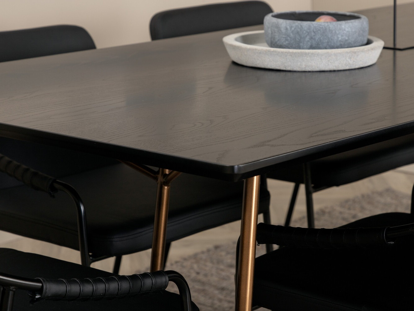 Salle à manger complète Dallas 2720 (Noir + Cuivre)
