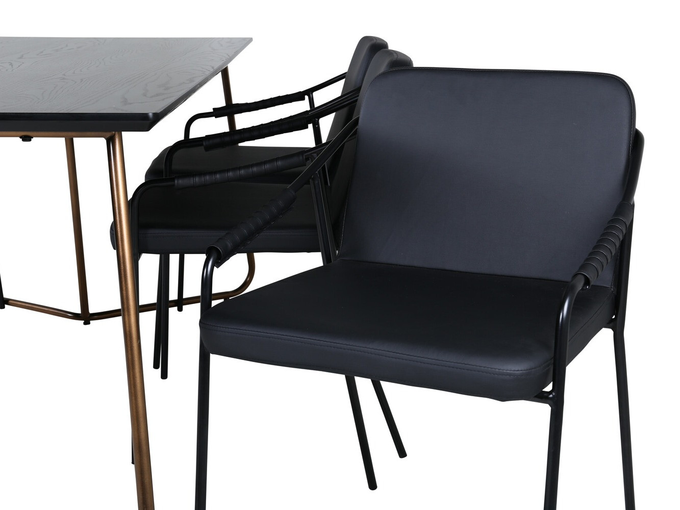 Salle à manger complète Dallas 2720 (Noir + Cuivre)