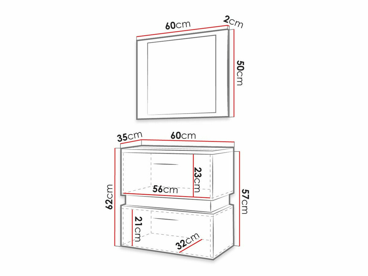Ensemble de salle de bain Hartford C104 (Chêne wotan + Noir)