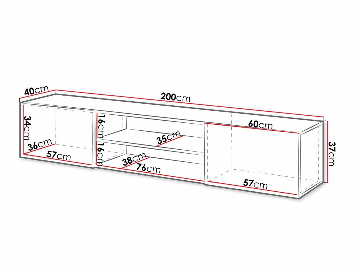 Meuble TV Imago II (Blanc + Blanc brillant)