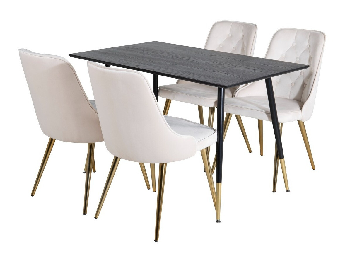 Salle à manger complète Dallas 1673 (Beige + doré)