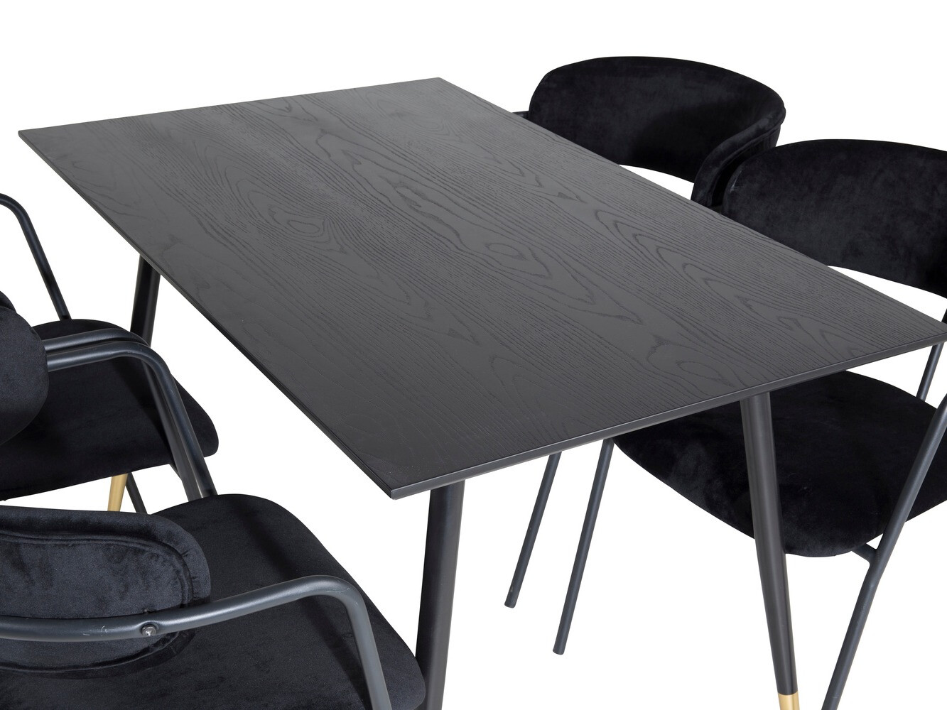 Salle à manger complète Dallas 1694 (Noir + Gris)