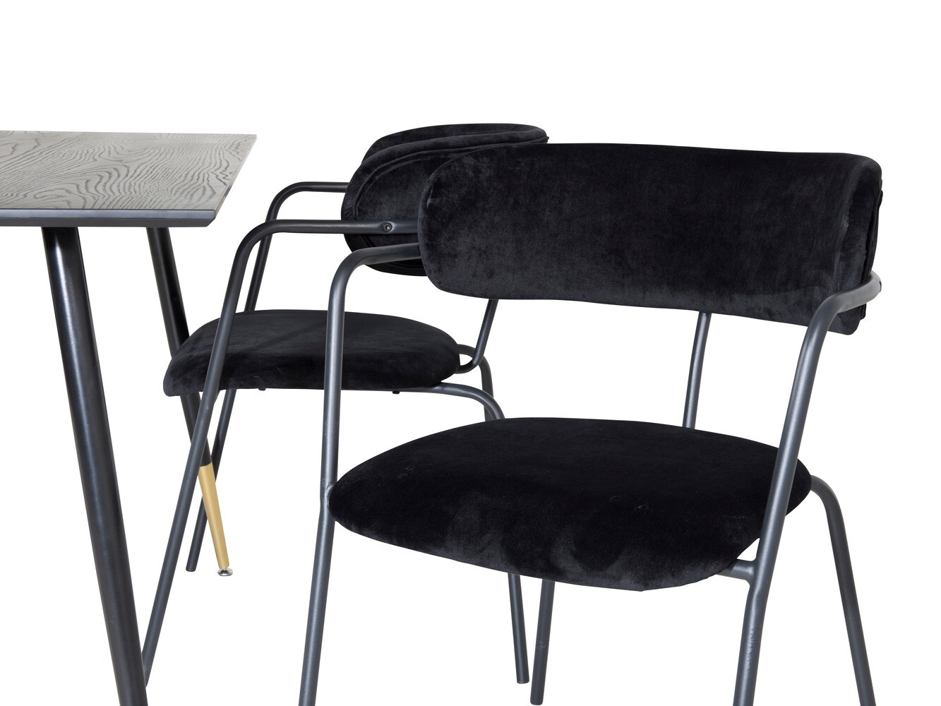 Salle à manger complète Dallas 1694 (Noir + Gris)
